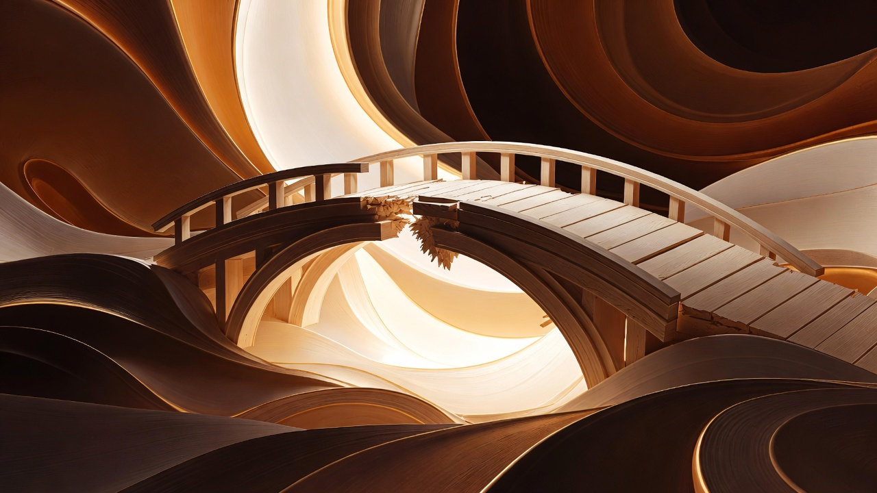 A bridge with missing planks over a glowing void, representing gaps in compliance that create real risk during EAA audits